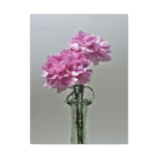 'Pink Carnation Bloom' Nature Print Canvas Art