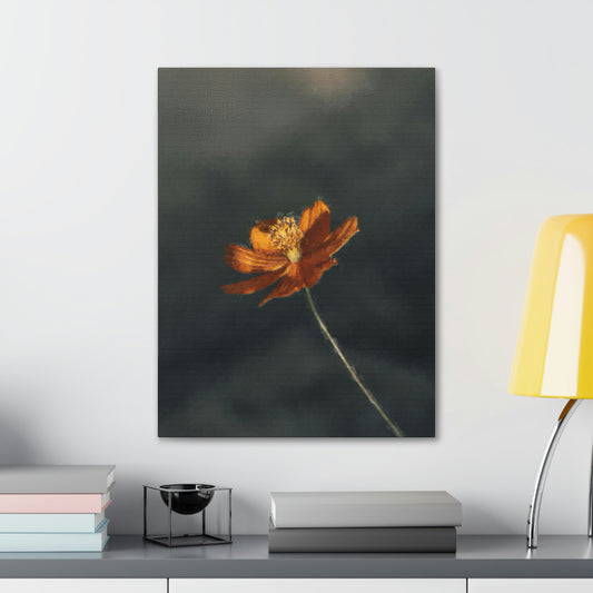 'Orange Petaled Flower' Nature Print Canvas Art