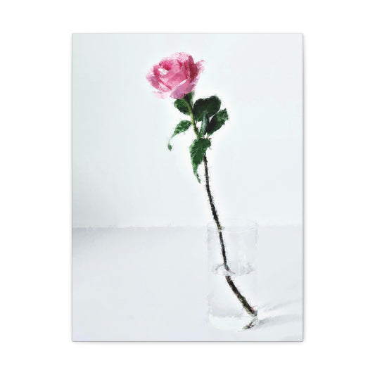 'Pink Rose Flower' Nature Print Canvas Art