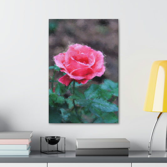 'Pink Rose' Nature Print Canvas Art
